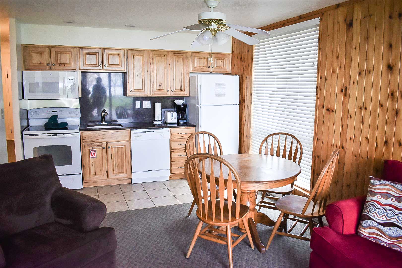 A spacious living room at VRI's Bear Lake Condominiums in Garden City, Utah.